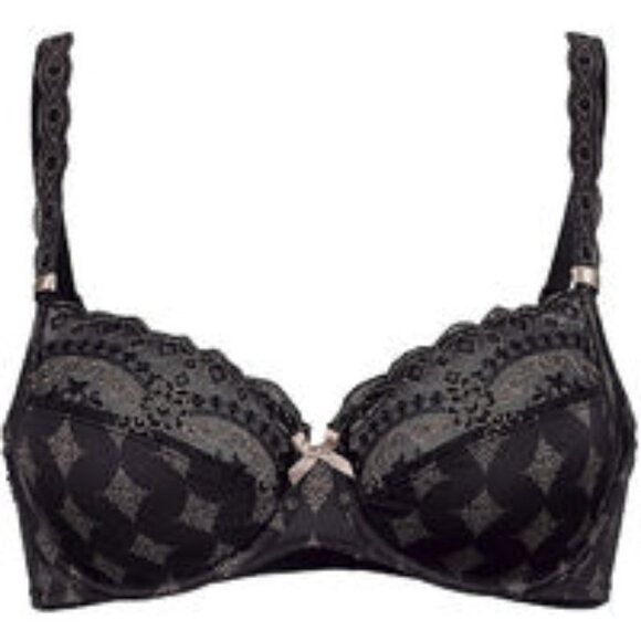 Anita Rosa Faia New Mila Underwire Bra beautiful floral embroidery in Blk - Picture 5 of 7